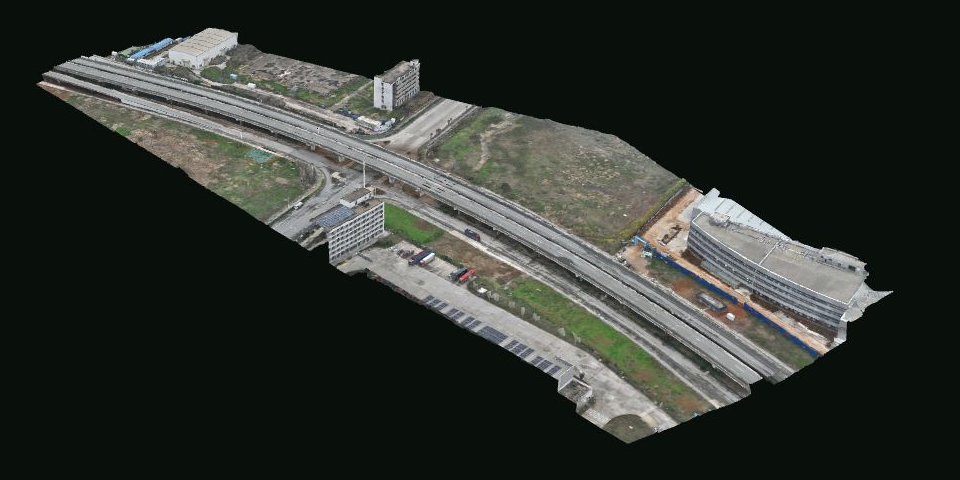 Default view of the Urban Bridge 3D mesh model